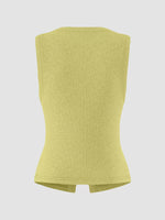 Ribbed Button-Front Sleeveless Tank