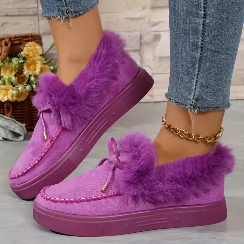 Fuzzy Round Toe Slip-Ons