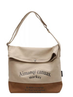 Color Block Canvas Shoulder Bag