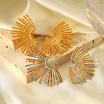 Stainless Steel Fan-Shaped Earrings