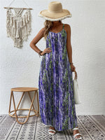 Full Size Printed Scoop Neck Maxi Cami Dress - Ladyez