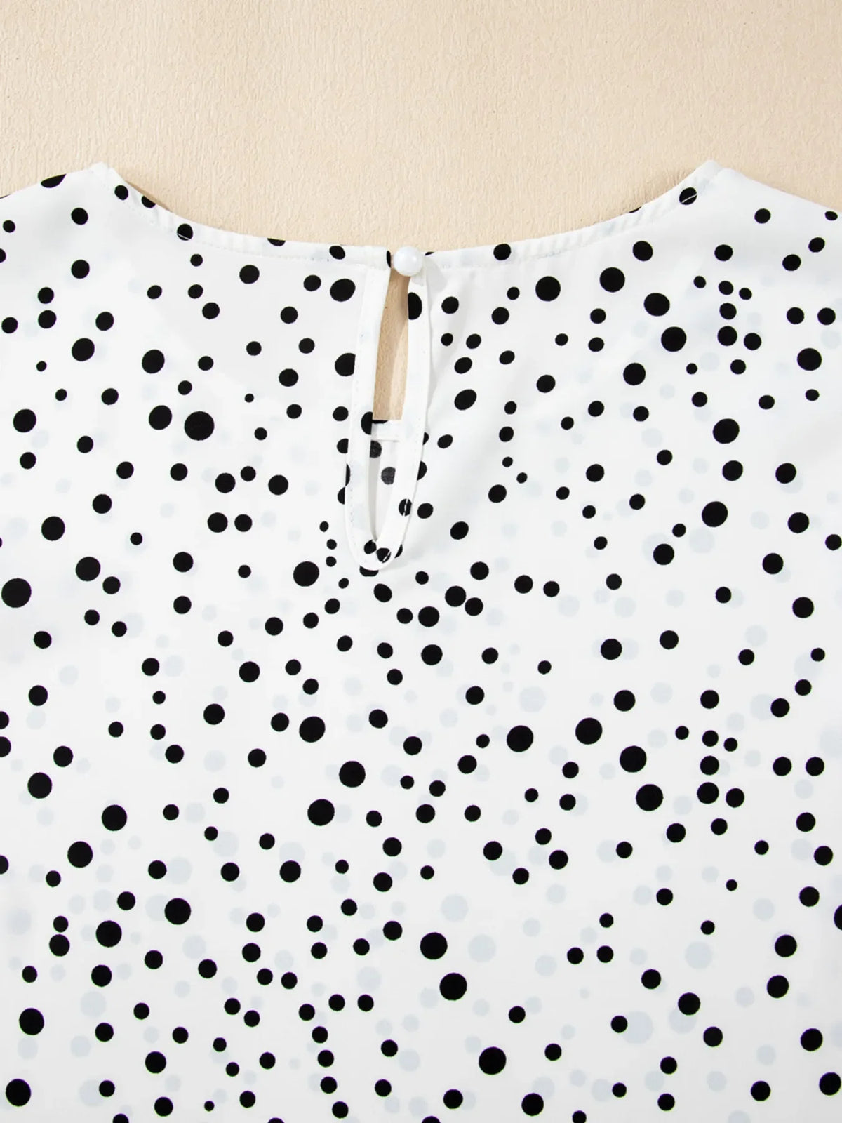 Polka Dot Layered Ruffled Short Sleeve Blouse
