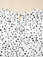 Polka Dot Layered Ruffled Short Sleeve Blouse