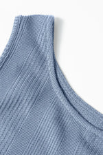 Color Ribbed Ruffle Tank Top and Pants Set