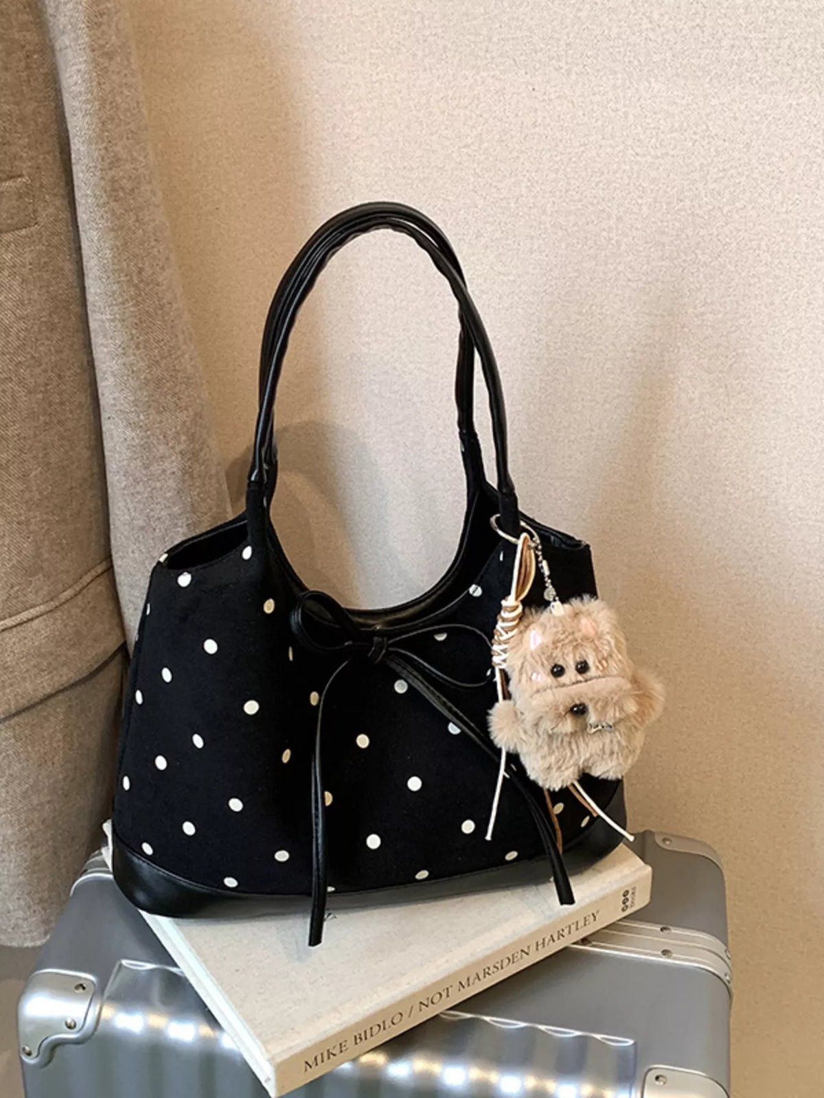 Polka Dot Bow Shoulder Bag
