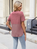 Two-Tone Short Sleeve Top