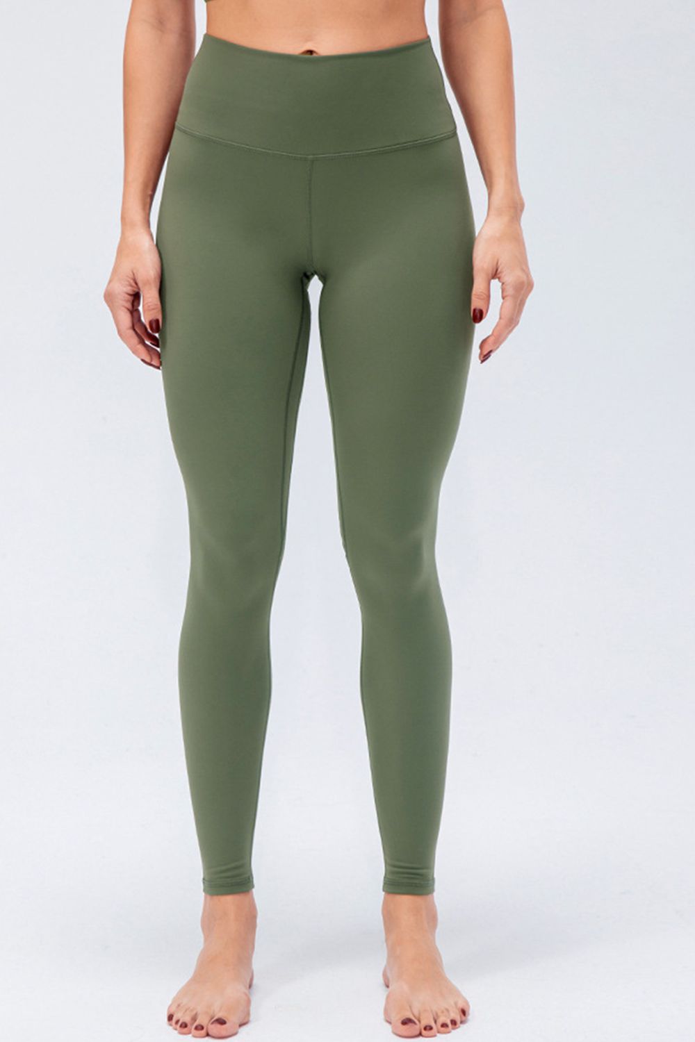 Wide Waistband Slim Fit Active Leggings - Ladyez