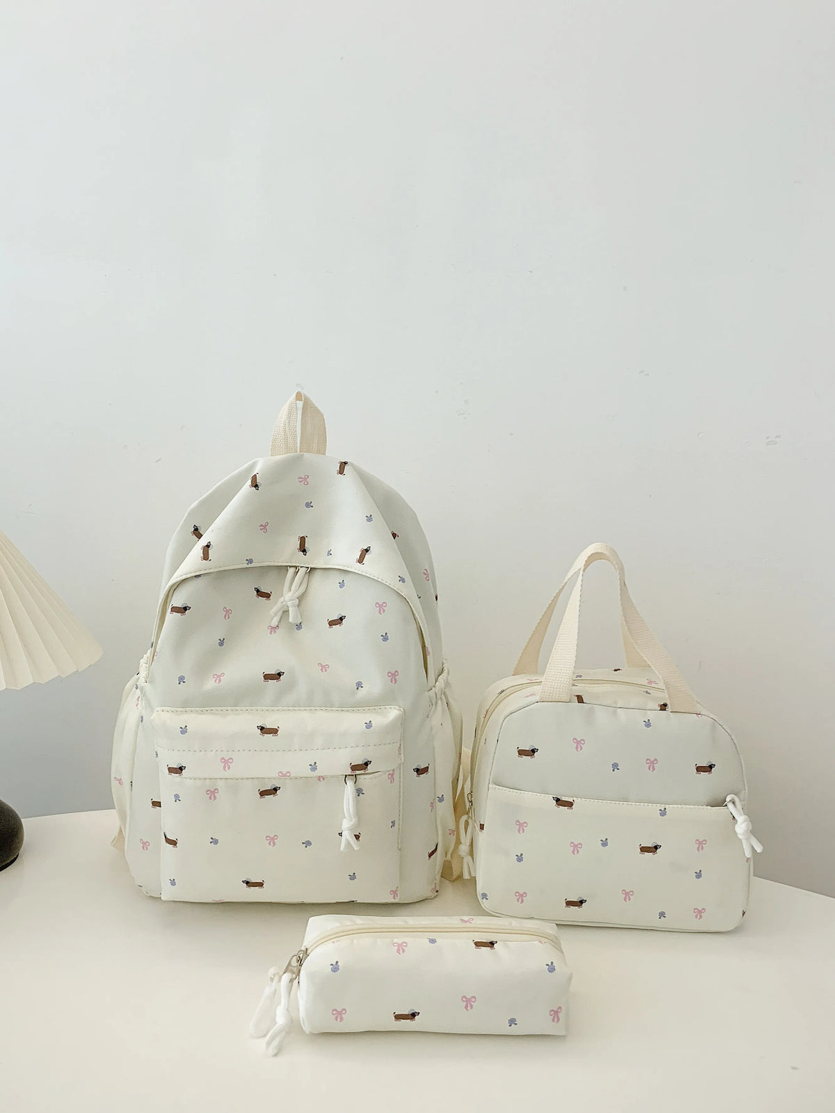 3-Piece Daisy Print Canvas Bag Set - Ladyez