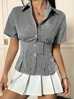 Gingham Short Sleeve Button-Up Shirt