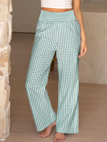 Gingham High Waist Wide Leg Pants