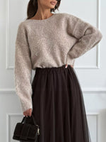 Leopard Bow Dropped Shoulder Sweater