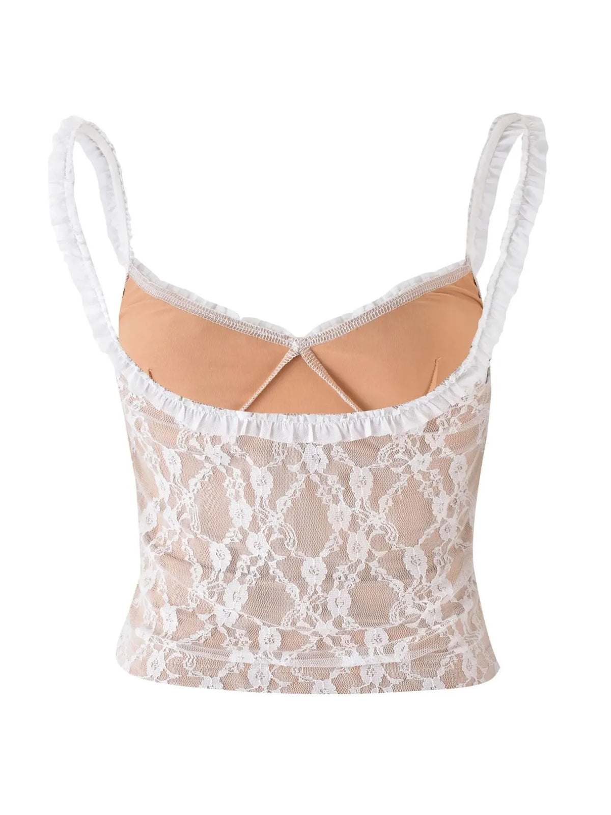 Lace Cami Top with Frill Straps - Ladyez