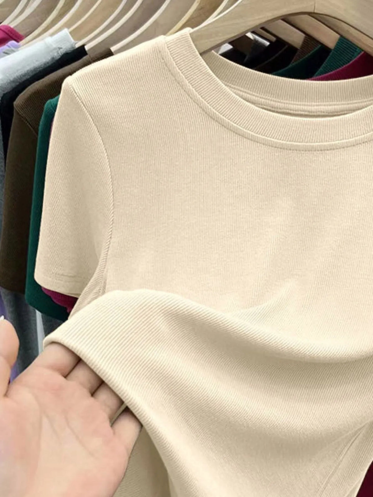 Crew Neck Short Sleeve T-Shirt - Ladyez