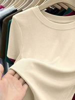 Crew Neck Short Sleeve T-Shirt - Ladyez