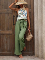 Printed Tank Top and Wide Leg Pants Set - Ladyez