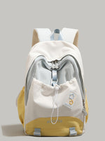 Color Block Drawstring Backpack Bag