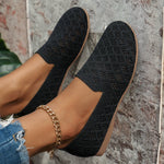 Mesh Round Toe Flat Slip-Ons