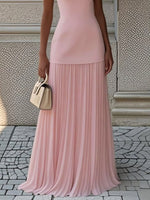 Full Size Sleeveless Top and Pleated Maxi Skirt Set Plus Size