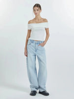 Kristy Tube Top Sexy T-shirt Off-shoulder