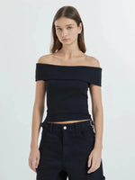 Kristy Tube Top Sexy T-shirt Off-shoulder