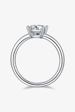 1 Carat Moissanite 925 Sterling Silver Solitaire Ring - Ladyez