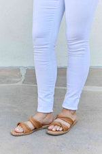 Qupid Summertime Fine Double Strap Twist Sandals - Ladyez