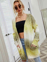 Full Size Gradient Open Front Cardigan - Ladyez