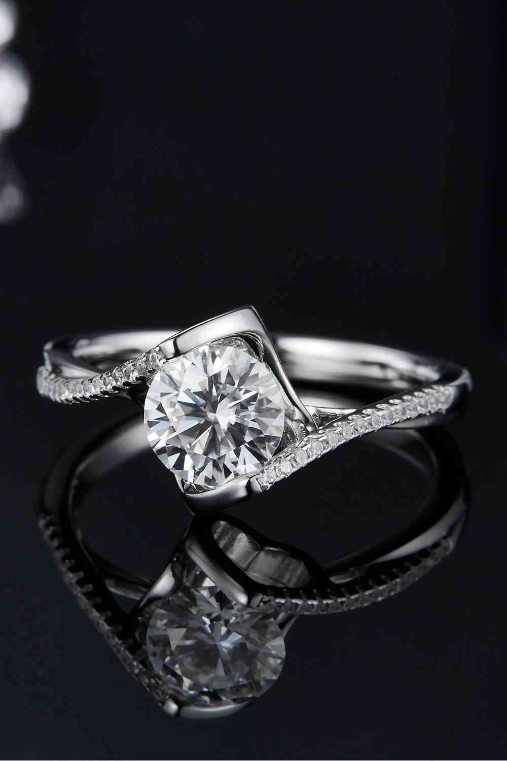 1 Carat Moissanite 925 Sterling Silver Twisted Ring - Ladyez