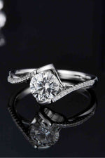 1 Carat Moissanite 925 Sterling Silver Twisted Ring - Ladyez
