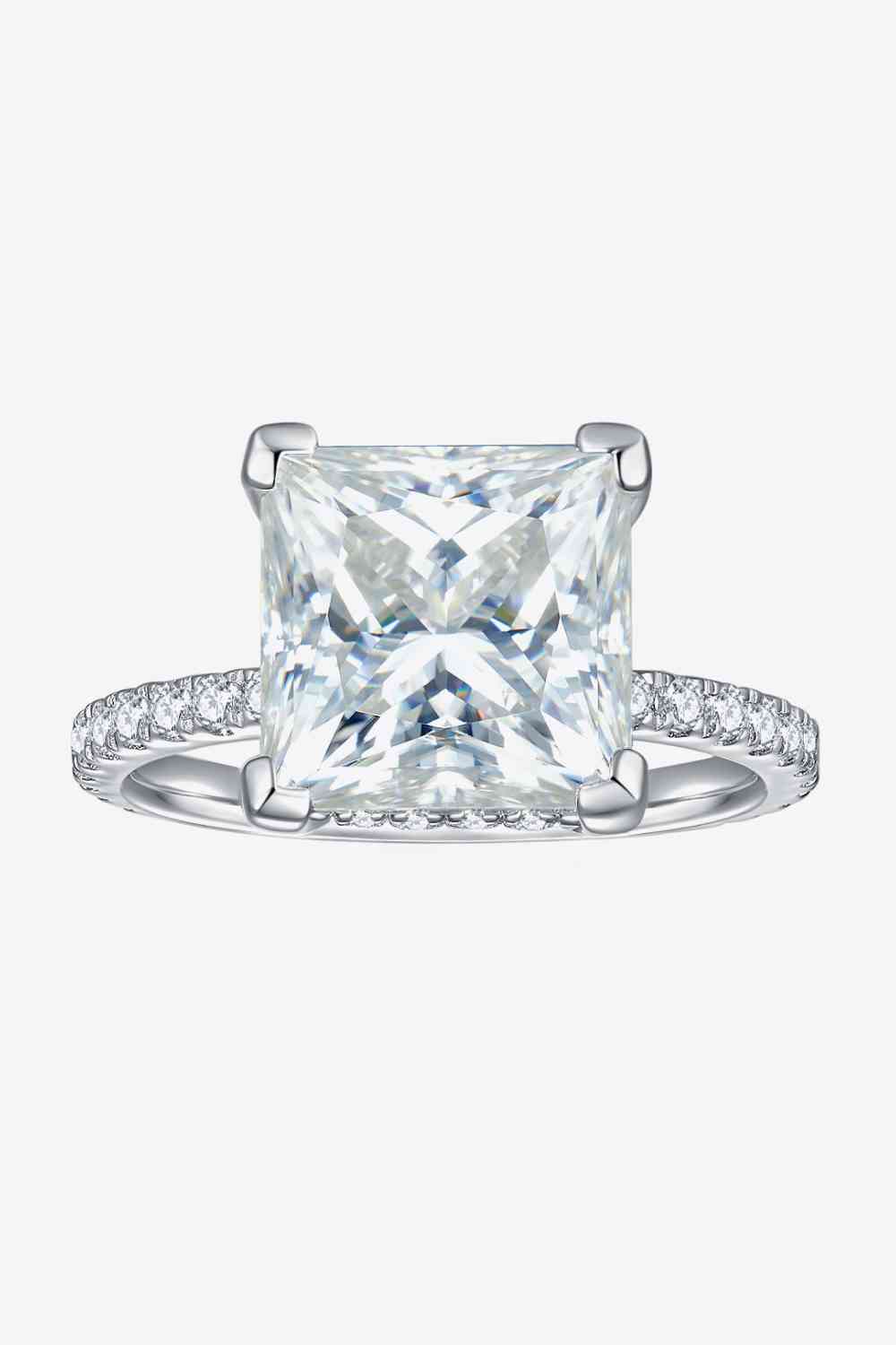 5.52 Carat Moissanite Side Stone Ring - Ladyez
