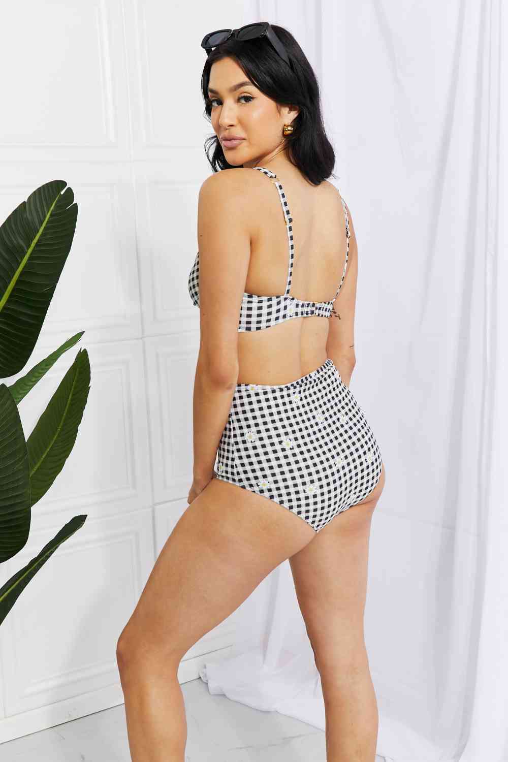 Marina West Swim Take A Dip Twist High-Rise Bikini in Black - Ladyez