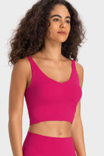 Deep V-Neck Crop Sports Bra - Ladyez
