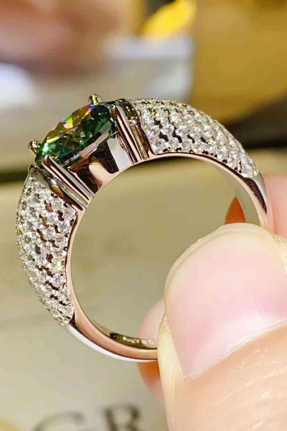 3 Carat Moissanite Side Stone Ring - Ladyez