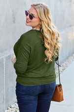 Basic Bae Full Size Round Neck Batwing Sleeve Blouse - Ladyez