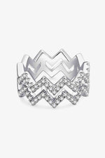 Adored Moissanite Zigzag Stacking Rings - Ladyez
