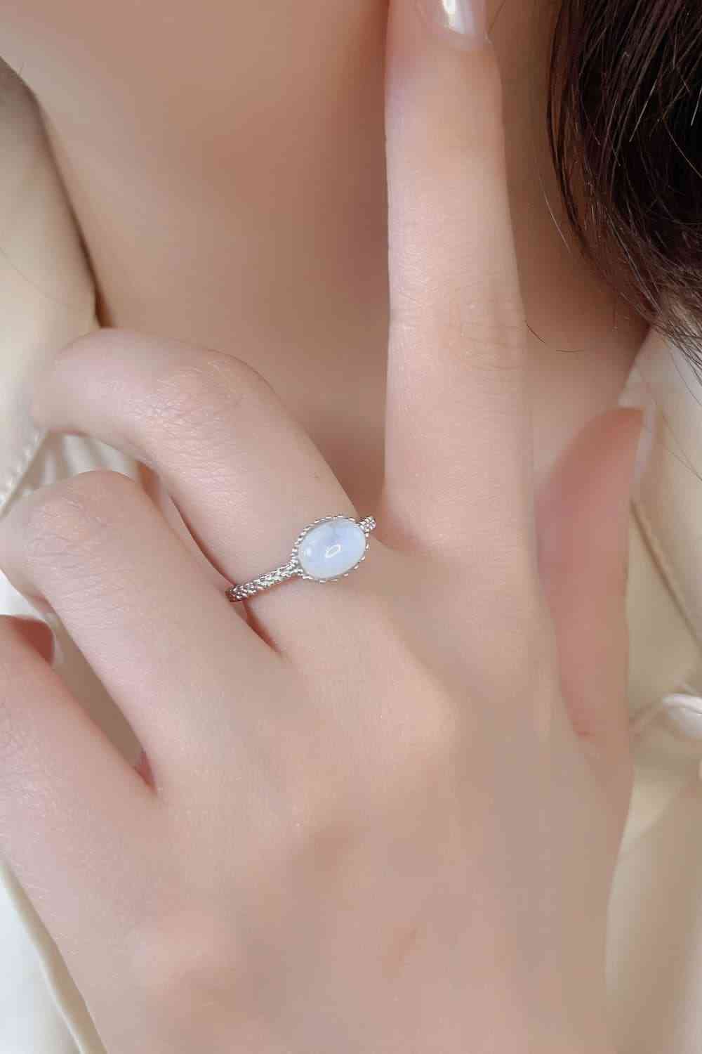 Moonstone 925 Sterling Silver Ring - Ladyez