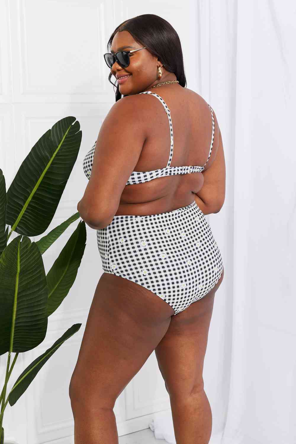 Marina West Swim Take A Dip Twist High-Rise Bikini in Black - Ladyez