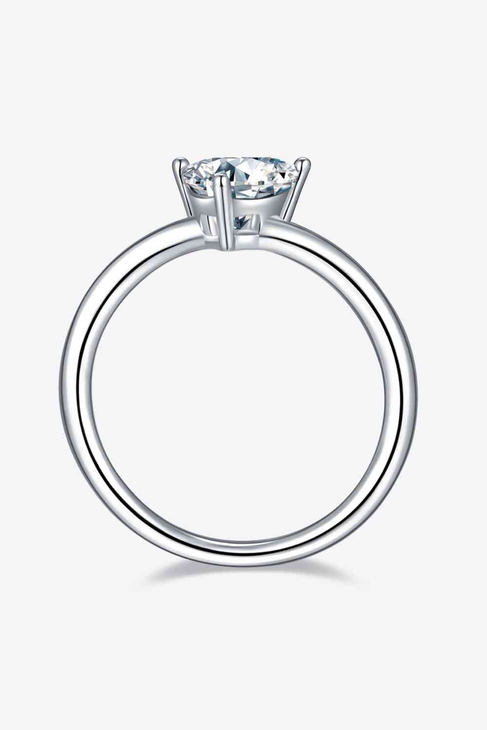 1 Carat Moissanite 925 Sterling Silver Solitaire Ring - Ladyez