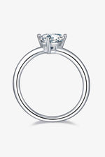 1 Carat Moissanite 925 Sterling Silver Solitaire Ring - Ladyez