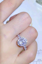 Adored 1 Carat Moissanite 925 Sterling Silver Halo Ring - Ladyez