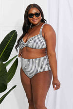 Marina West Swim Take A Dip Twist High-Rise Bikini in Black - Ladyez