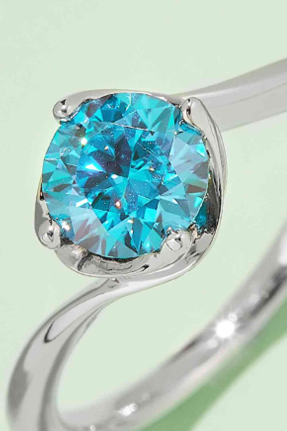 1 Carat Moissanite 925 Sterling Silver Solitaire Ring - Ladyez