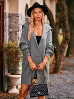 Dropped Shoulder Long Sleeve Cardigan - Ladyez