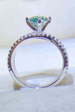 1 Carat Moissanite Contrast 925 Sterling Silver Ring - Ladyez