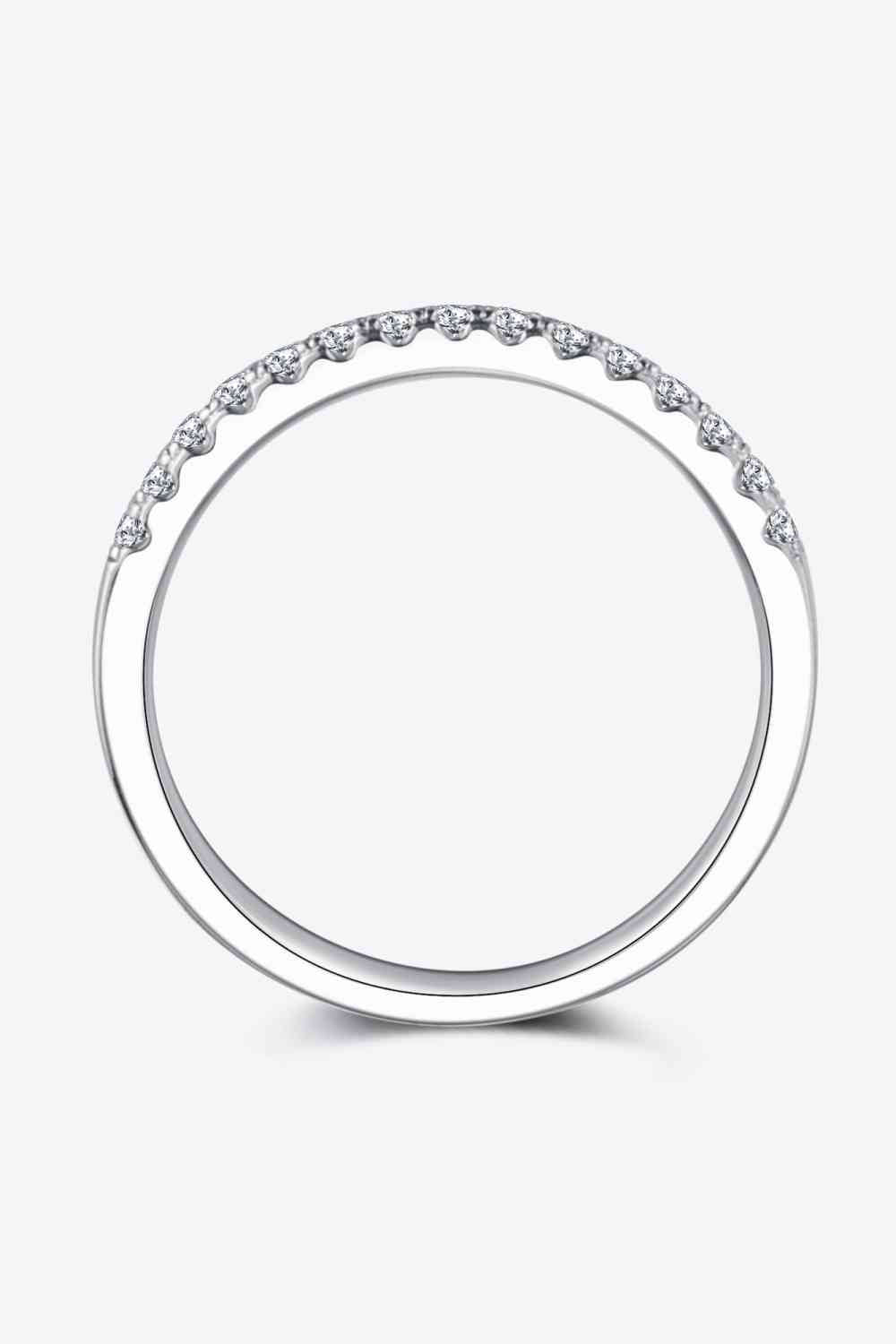 Moissanite Platinum-Plated Half-Eternity Ring - Ladyez