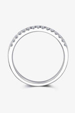 Moissanite Platinum-Plated Half-Eternity Ring - Ladyez