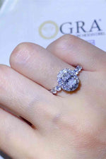 Adored 1 Carat Moissanite 925 Sterling Silver Halo Ring - Ladyez