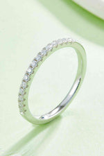 Moissanite Platinum-Plated Half-Eternity Ring - Ladyez