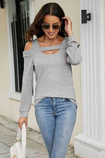 Cutout Cold-Shoulder Top - Ladyez
