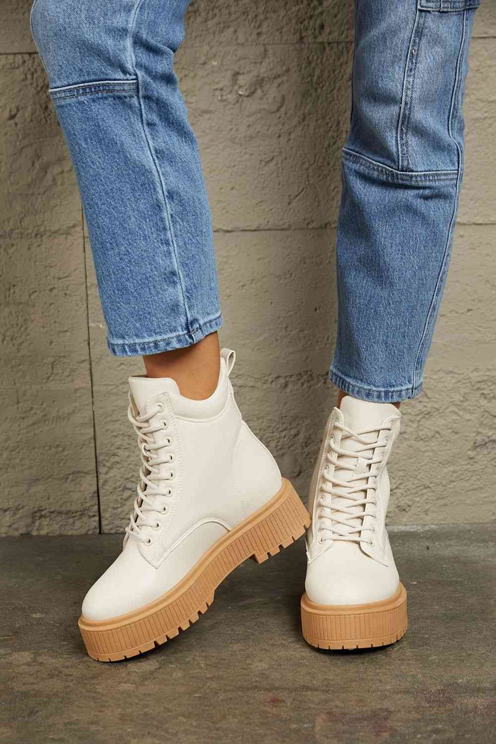 East Lion Corp Platform Combat Boots - Ladyez